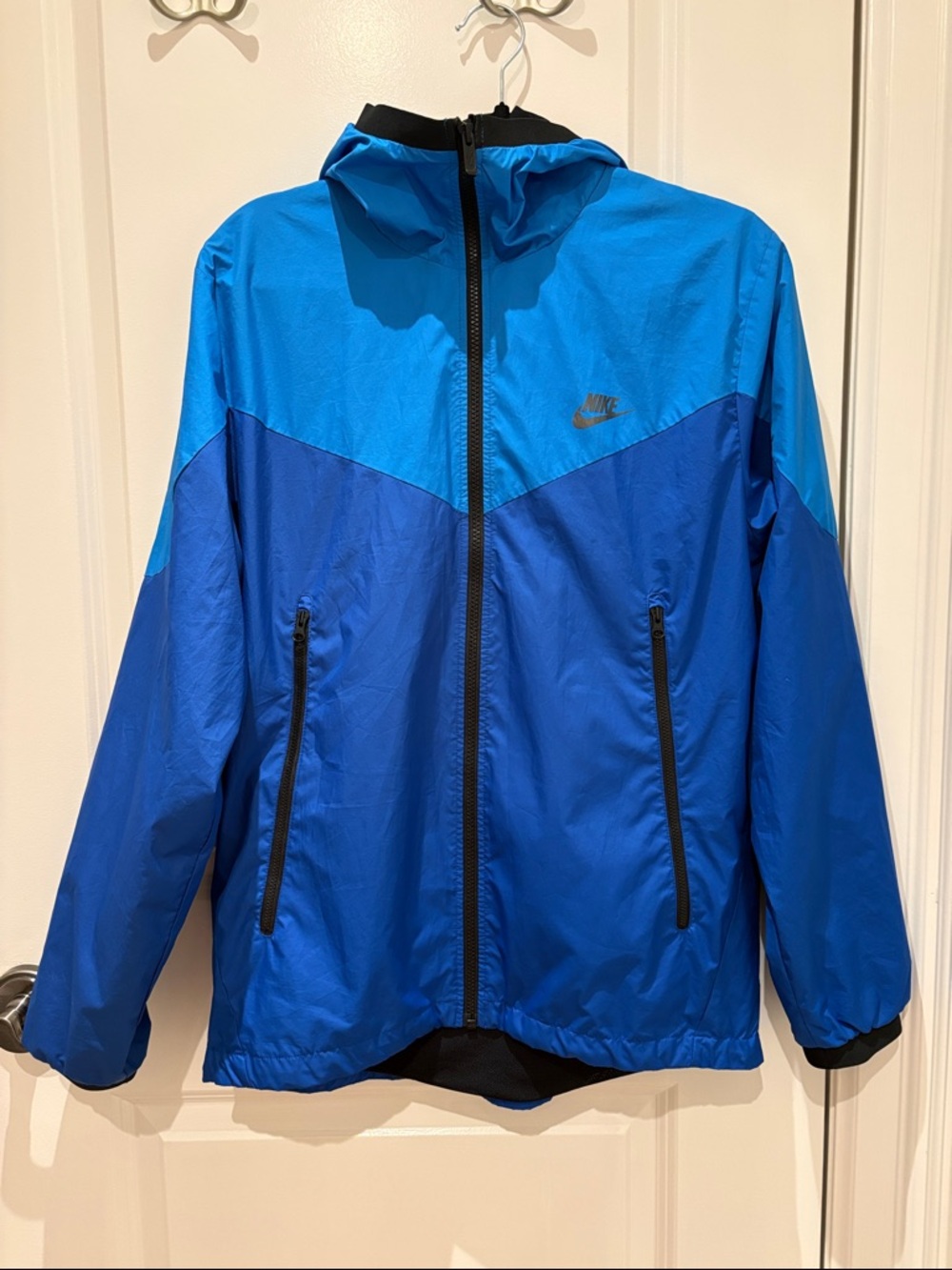 Nike Blue Two-Tone Hooded Windbreaker Jacket